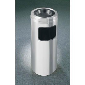 10 Gallon Ash/Trash Receptacle w/Sand Cover, Satin Aluminum - C1531SA