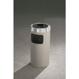 10 Gallon Ash/Trash Receptacle with Sand Cover, Satin Black/Satin Aluminum Lid