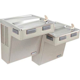 Elkay Wall Mount ADA Drinking Fountain, Light Gray Granite, 2 Station, 115V, 60Hz, 5 Amp