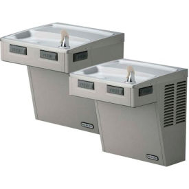 Elkay Wall Mount ADA Drinking Fountain, Stainless Steel, 2 Station, Wall Hung, 115V, 5 Amps
