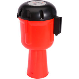 Traffic Cone Mount Retracting Belt Barrier, 30' Orange/Black Diagonal Stripe Belt