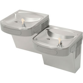 Elkay ADA Barrier Free Drinking Fountain, Stainless Steel, 2 Station, Reversible