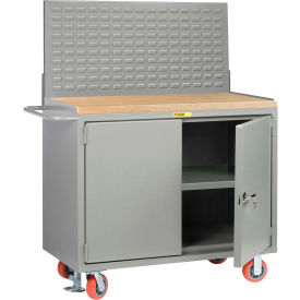 Little Giant Mobile Service Workbench with Maple Square Edge Top, 48"W x 24"D, Gray