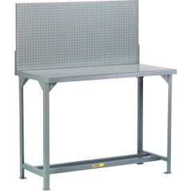 48"W x 30"D Fixed Height Welded Steel Workbench, Pegboard Panel