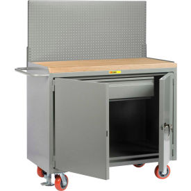 Mobile Service Workbench w/ Panel & 2 Doors, 48"W x 24"D, Gray