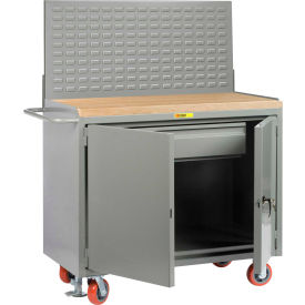 Mobile Service Workbench w/ Maple Square Edge Top, 2 Doors & Drawer, 48"W x 24"D, Gray
