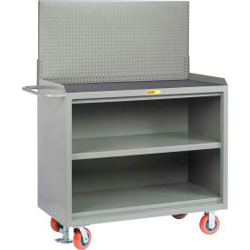 Mobile Service Workbench w/ Non Slip Vinyl Top & Center Shelf, 48"W x 24"D, Gray