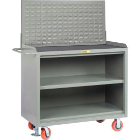 Mobile Service Workbench w/ Non Slip Vinyl Top & Shelf, 48"W x 24"D, Gray