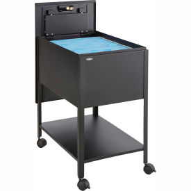 Extra Deep Legal Sized Mobile Tub File with Lock - Black