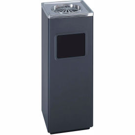 Square Ash And Trash Receptacle - Black