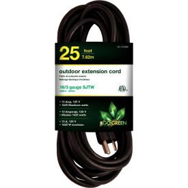 25 Ft. 16/3 Heavy Duty Extension Cord - Black