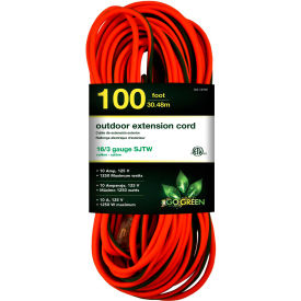 100 Ft Extension Cord - Orange/Green