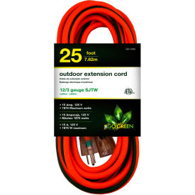 25 Ft Extension Cord - Orange/Green