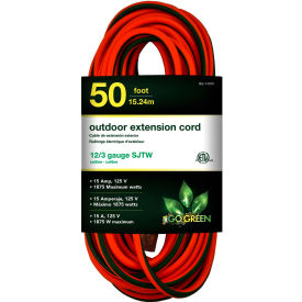 50 Ft Extension Cord - Orange/Green