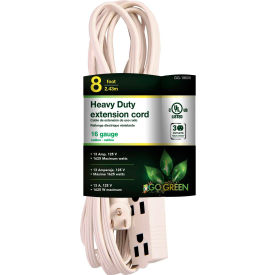 3 Outlet 8 Ft Extension Cord - Right Angle Plug