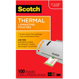 Business Card Size Thermal Laminating Pouches, 5 mil, 3 3/4 x 2 3/8, 100/Pack