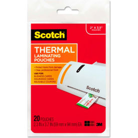 Business Card Size Thermal Laminating Pouches, 5 mil, 3 3/4 x 2 3/8, 20/Pack