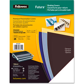 Futura Binding System Covers, Square Corners, 11 x 8 1/2, Black, 25/Pack