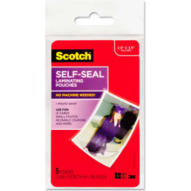 Self-Sealing Laminating Pouches, Glossy, 2 15/16 x 3 15/16, Wallet Size, 5/Pack