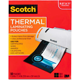Letter Size Thermal Laminating Pouches, 3 mil, 11 1/2 x 9, 50/Pack