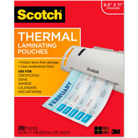 Letter Size Thermal Laminating Pouches, 3 mil, 11 2/5 x 8 9/10, 200 per Pack