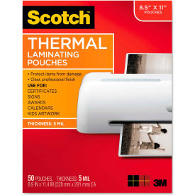 Letter Size Thermal Laminating Pouches, 5 mil, 11 1/2 x 9, 50/Pack