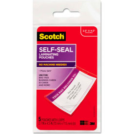 Self-Sealing Laminating Pouches, 12.5 mil, 2 13/16 x 4 9/16, Luggage Tag, 5/Pack