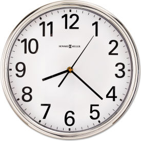 Howard Miller® Hamilton Wall Clock, 12" Overall Diameter, Silver Case, 1 AA