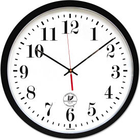 Atomic Slimline Contemporary Clock, 16-1/2", Black