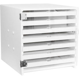 White HDPE Mega 108 Column HPLC Locking Storage Cabinet, 15"W x 16"D x 16"H