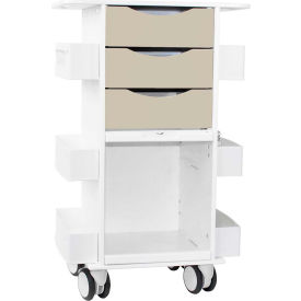 Core DX Cart with Clear Sliding Door, 23"W x 19"D x 35"H, Almond Beige
