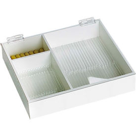 White PVC 6" & 9" Pipette Box with Clear Lid, 12"W x 11"D x 3"H