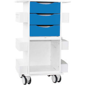 Deluxe Medical Cart with Clear Sliding Door, 23"W x 19"D x 35"H, Global Blue