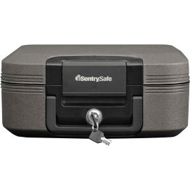 Waterproof Fire Chest with Key Lock 15-7/16"W x 14-5/16"D x 6-5/8"H Charcoal Gray