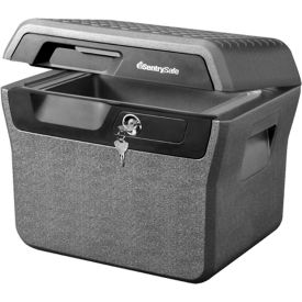 Water and Fire File with Key Lock 16-5/8"W x 13-13/16"D x 14"H Charcoal Gray