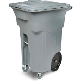 Heavy Duty Two-Wheel Trash Cart w/Casters, 64 Gallon Graystone