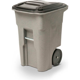 Heavy Duty Two-Wheel Trash Cart, 48 Gallon Graystone