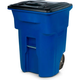 Heavy Duty Two-Wheel Trash Cart, 96 Gallon Blue