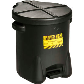 14 Gallon Poly Waste Can with Foot Lever, Black