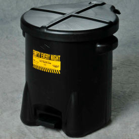 6 Gallon Poly Waste Can W/ Foot Lever, Black
