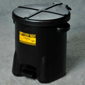 10 Gallon Poly Waste Can with Foot Lever, Black