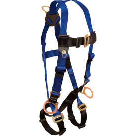 Contractor 3-D Full Body Harness, 3 D-rings, Back and Side, Size UniFit