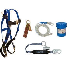 Roofer's Kit with Harness, 3' Shock Absorbing Lanyard & Roof Anchor