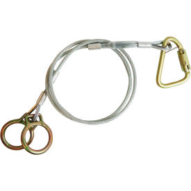 6' Carabiner Sling Anchor with 2 O-rings and Carabiner, 1/4" Galvanized Cable