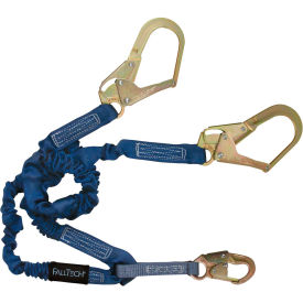 8240Y3 ElasTech 4-1/2' to 6' Shock Absorbing Lanyard, with 1 Snap & 2 Rebar Hooks