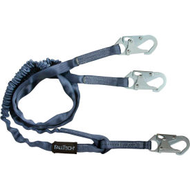 Internal 6' Shock Absorbing Lanyard with 3 Snap Hooks