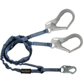 Internal 6' Shock Absorbing Lanyard, with 1 Snap Hook and 2 Rebar Hooks