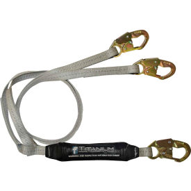 Titanium 6' Shock Absorbing Lanyard, with 3 Snap Hooks