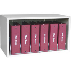 Cubbie File Storage Rack, 6 Binder Capacity, Light Gray