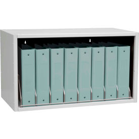 Cubbie File Storage Rack, 8 Binder Capacity, Light Gray